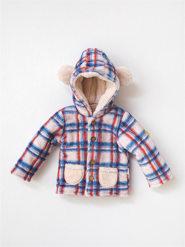 Andywawa Erkek Bebek Kışlık Peluş Ceket Krem