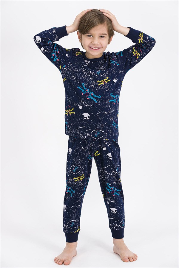 RolyPoly Space Lacivert Erkek Çocuk Pijama Takımı