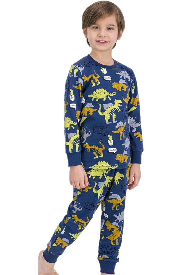 RolyPoly Super Dino Koyu İndigo Erkek Çocuk Pijama TakımıRP1846-C-V1