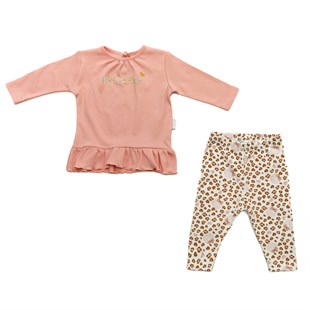 Andywawa Bebek Takım 2 Pcs Set Cute Leopard Pink