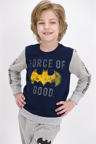 Batman Lisanslı Lacivert Erkek Çocuk Eşofman Takımı