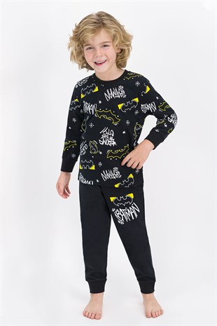Batman Lisanslı Siyah Erkek Çocuk Pijama Takımı
