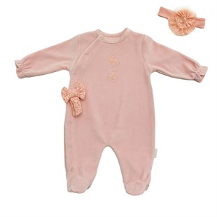Bebek Tulum Takım Romper Hat Set Velvet