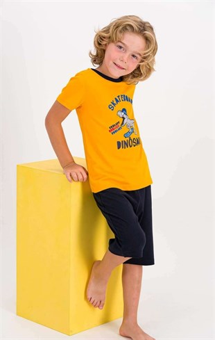 Erkek Çocuk Bermuda Takımı Sarı