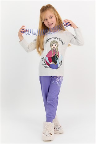 Frozen Lisanslı Follow Your Heart Bejmelanj Kız Çocuk Pijama Takımı