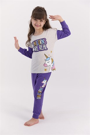 RolyPoly Unıcorns Are Real Bejmelanj Kız Çocuk Pijama Takımı