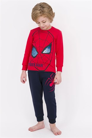 Spider Man Lisanslı Açık Kırmızı Erkek Çocuk Eşofman Takımı